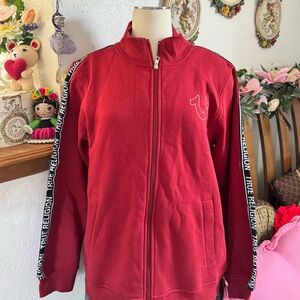 New Men’s size medium True Religion Red Zip-Up Track Jacket